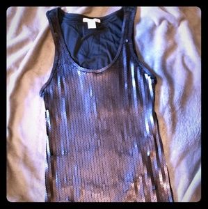 Charlotte Russe black sequined tank top